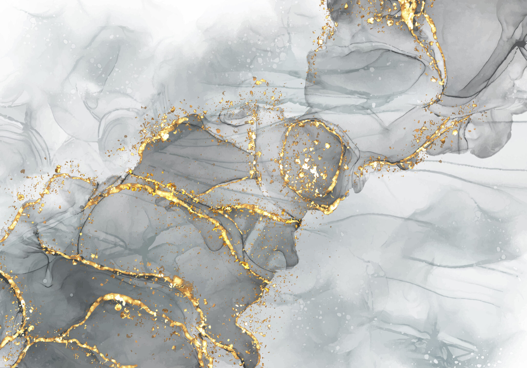 Hand painted alcohol ink design with gold glitter elements Hand painted decorative alcohol ink design with gold glitter elements